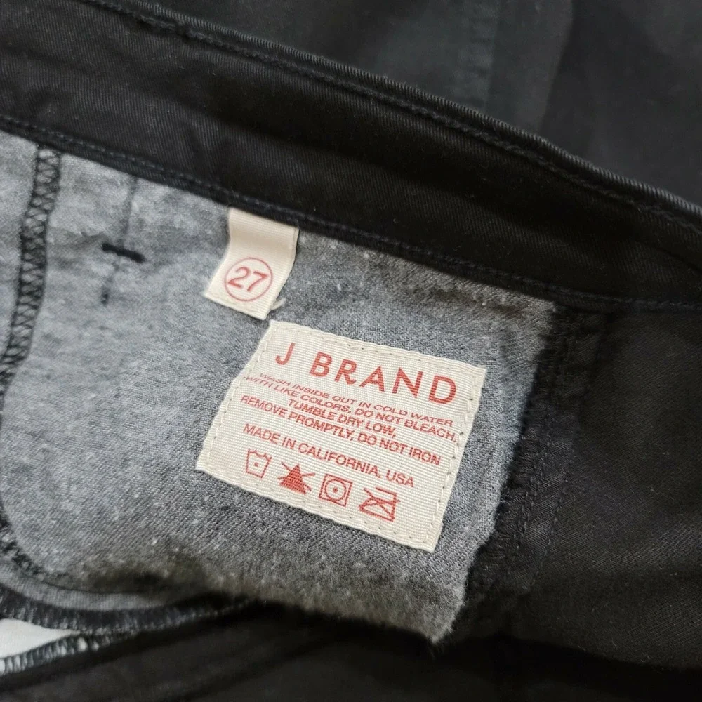 J Brand 27 Black Denim Jodhpur Skinny Jeans Ankle Zip Knee Patch‎ Equestrian